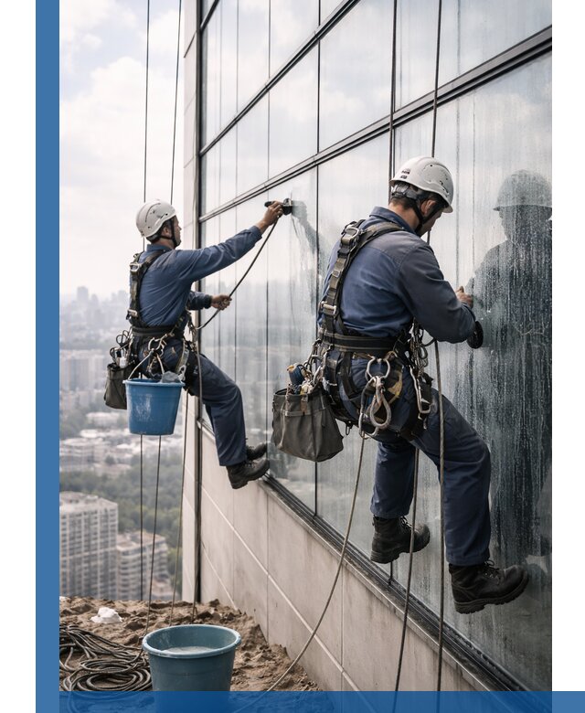 Профессиональная мойка фасадных окон альпинистами в Тулуне