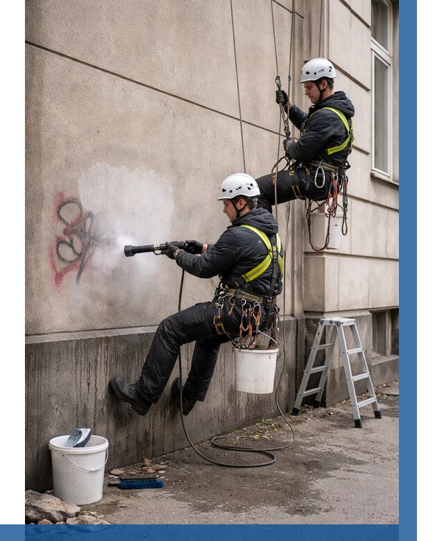 Удаление граффити с фасада в Тулуне от 4856 р. | ВЫСОТНИК-Тлн