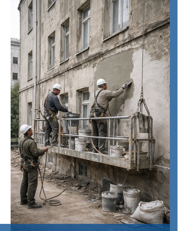 Капитальный ремонт фасада в Тулуне от 4532 р. | ВЫСОТНИК-Тлн