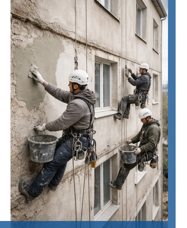 Ремонт штукатурного фасада в Тулуне от 809 р. под ключ | ВЫСОТНИК-Тлн