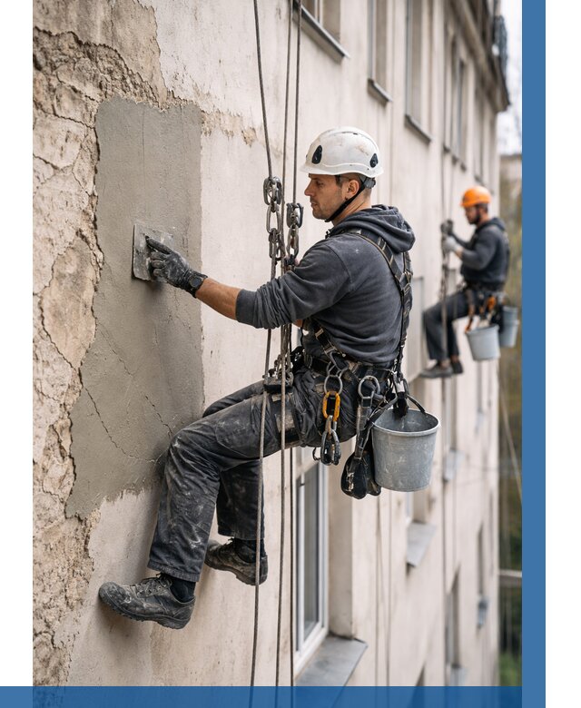 Восстановление штукатурки фасада в Тулуне от 1295 р. | ВЫСОТНИК-Тлн