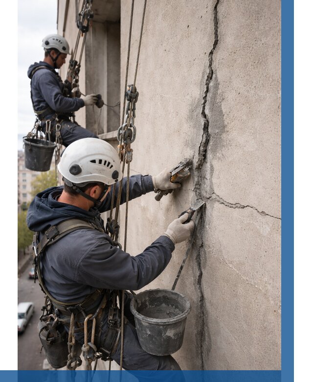 Заделка трещин на фасаде в Тулуне от 971 р. | ВЫСОТНИК-Тлн