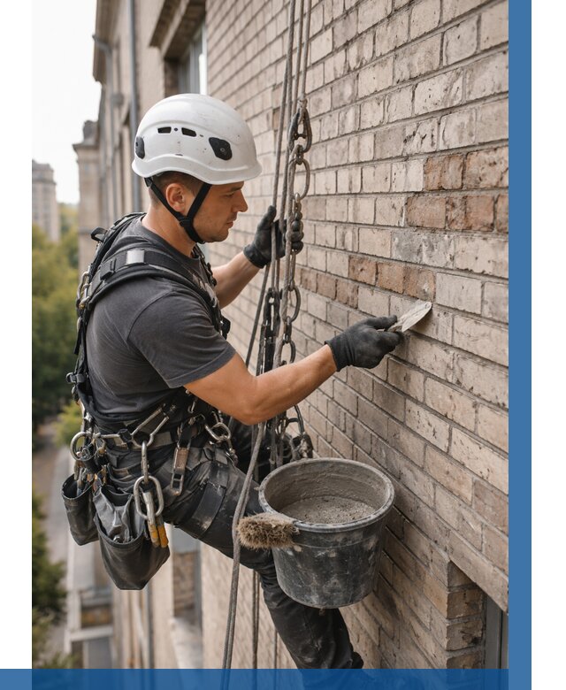 Ремонт кирпичной кладки фасада в Тулуне от 1942 р. | ВЫСОТНИК-Тлн