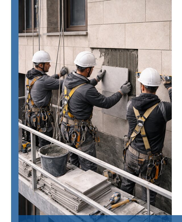 Ремонт облицовки фасада плиткой в Тулуне с гарантией