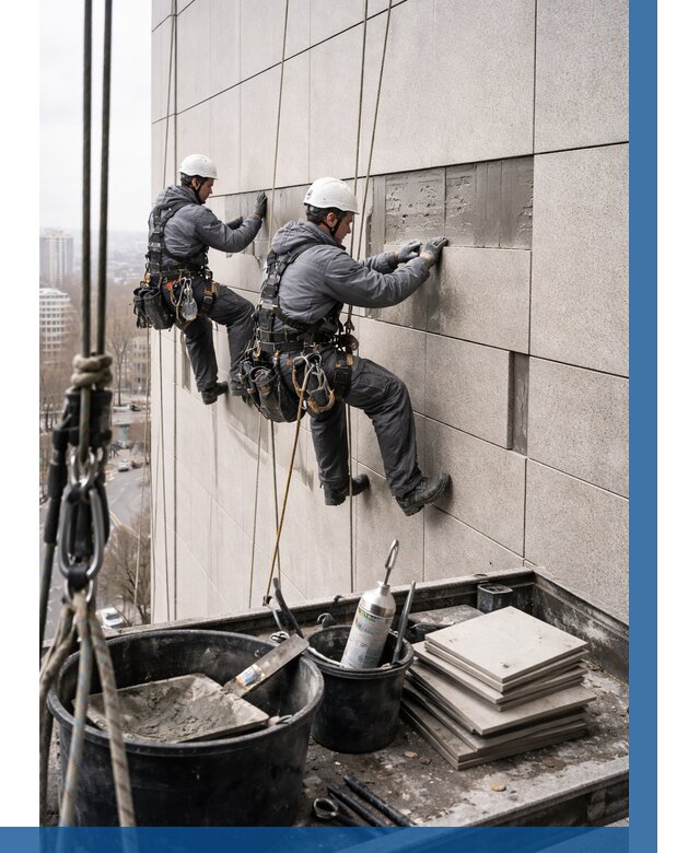 Ремонт фасада из керамогранита в Тулуне от 2698 р. | ВЫСОТНИК-Тлн