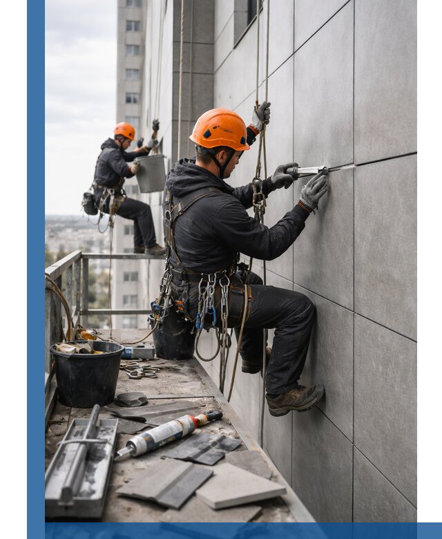 Профессиональный ремонт фасада из керамогранита в Тулуне