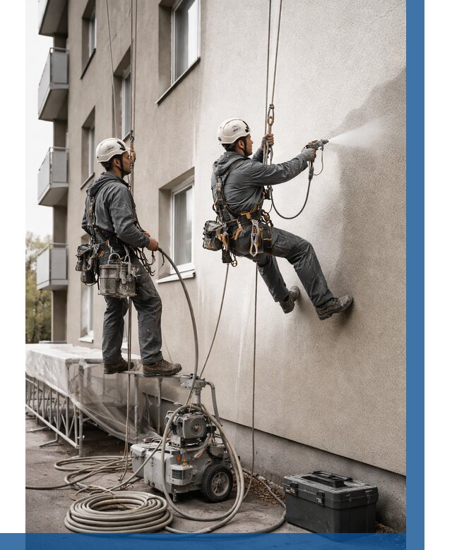 Безвоздушная покраска фасада в Тулуне от 237 р/м² | ВЫСОТНИК-Тлн