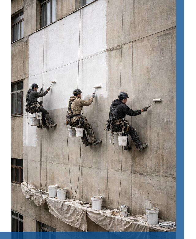 Покраска бетонного фасада в Тулуне от 378 р за м2 | ВЫСОТНИК-Тлн