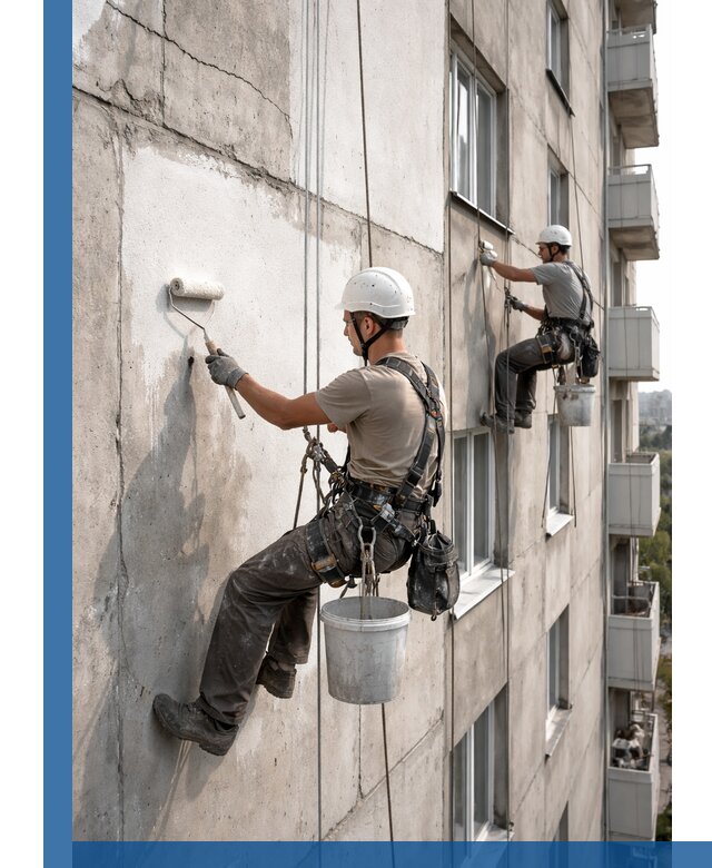 Покраска бетонного фасада в Тулуне для жилых и промышленных объектов