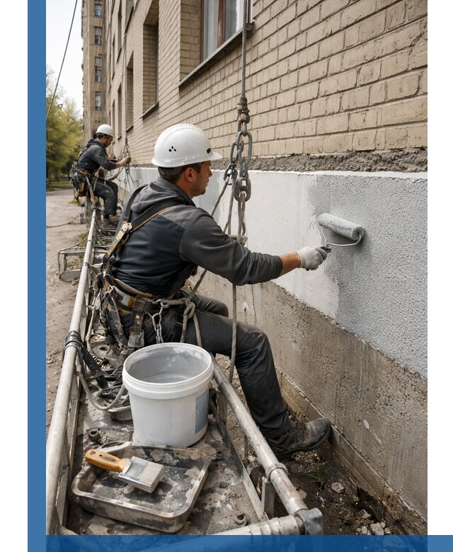 Окраска цоколя здания в Тулуне профессионально и надежно