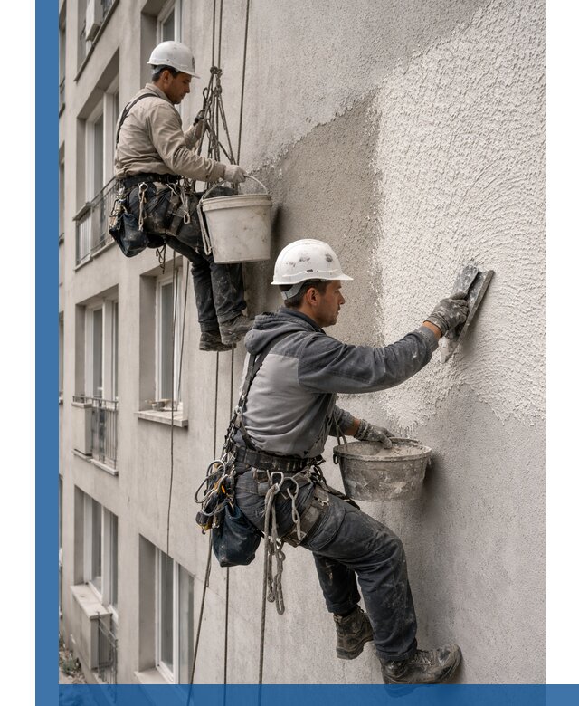 Нанесение декоративной штукатурки короед на фасад в Тулуне