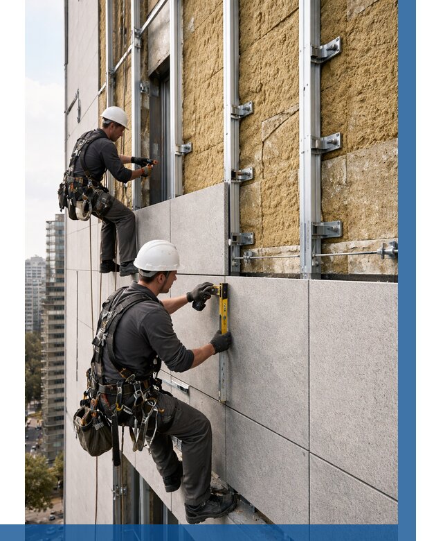 Монтаж вентилируемого фасада в Тулуне от 3777 р. | ВЫСОТНИК-Тлн