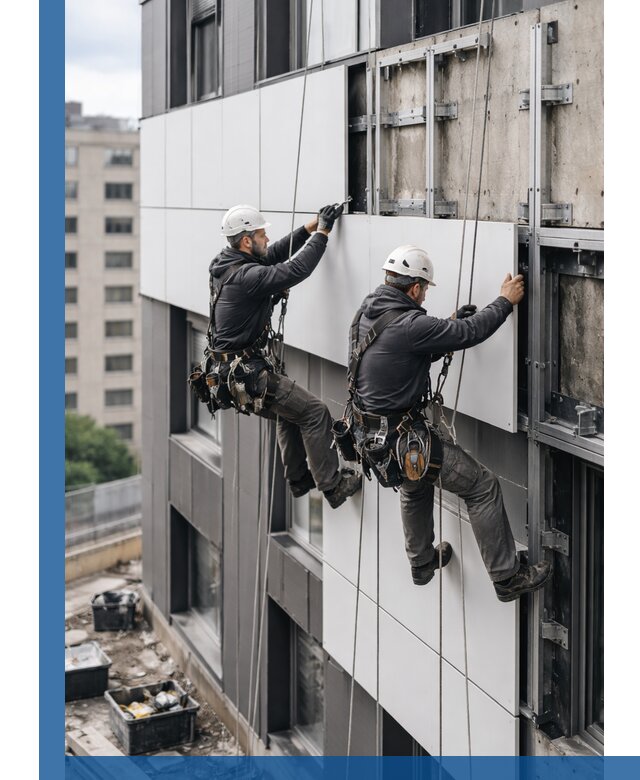 Монтаж композитных панелей фасада в Тулуне под ключ