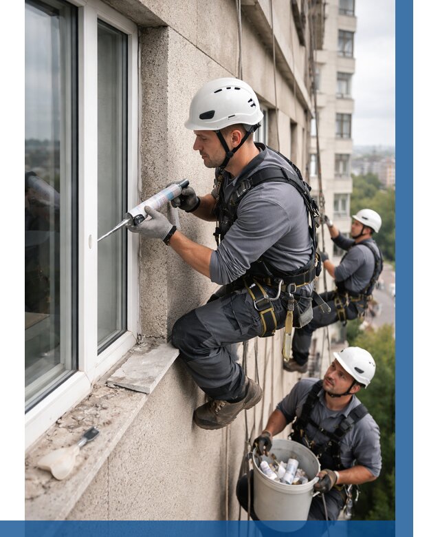 Герметизация оконных швов снаружи в Тулуне от 1619 р. | ВЫСОТНИК-Тлн