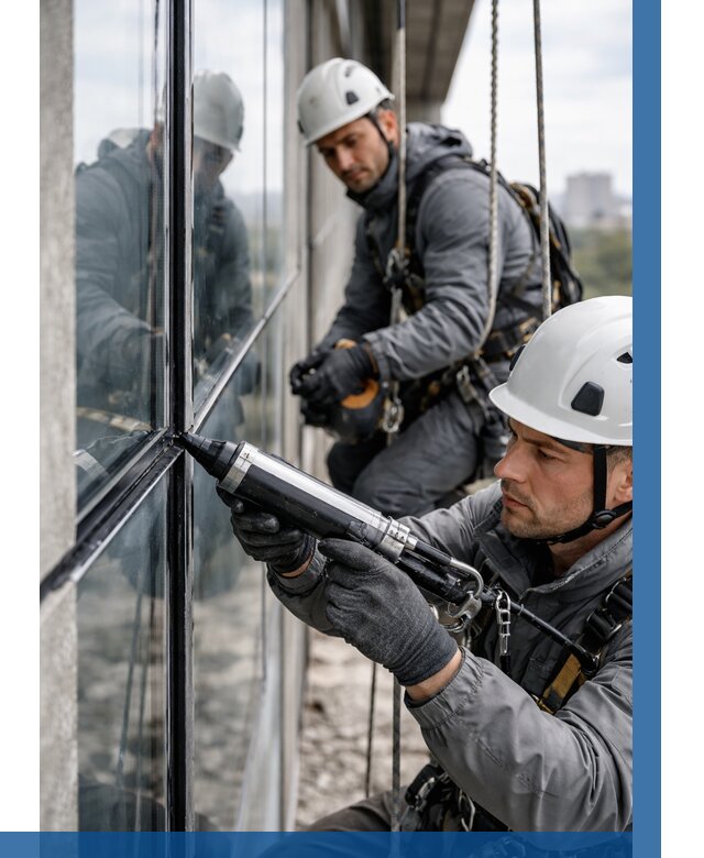 Герметизация витражных швов в Тулуне от 701 р. | ВЫСОТНИК-Тлн