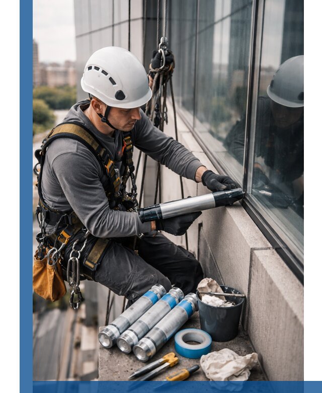 Герметизация стыков витража в Тулуне для герметичных фасадов