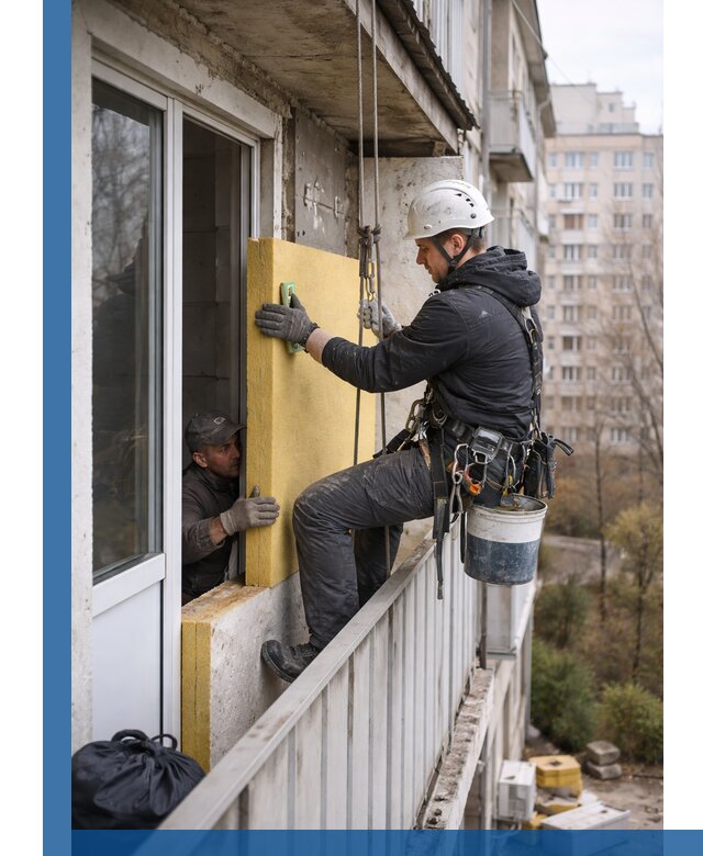 Профессиональное утепление балкона снаружи в Тулуне под ключ