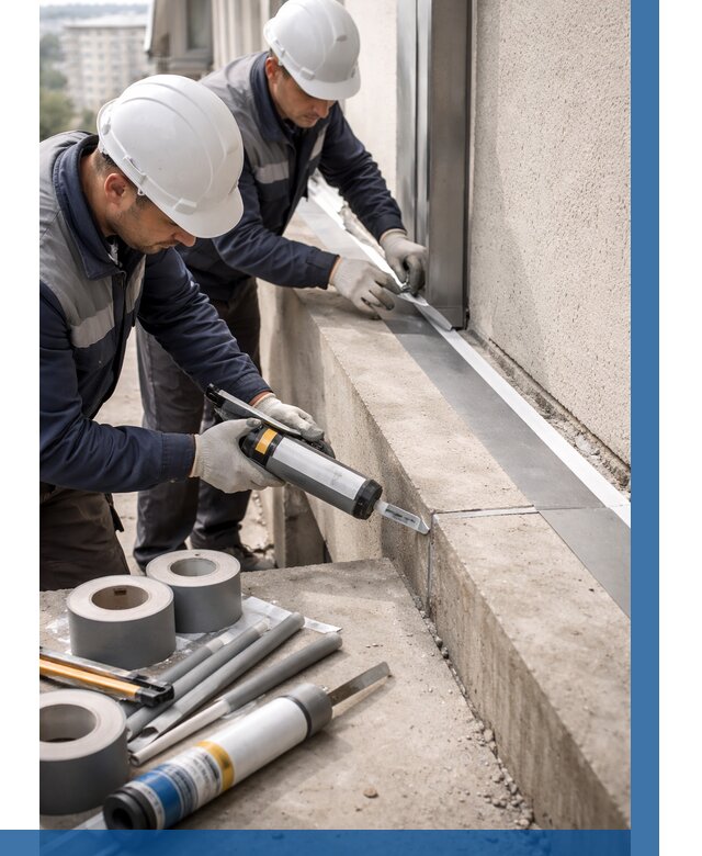 Герметизация примыкания балкона в Тулуне от 4856 р. | ВЫСОТНИК-Тлн