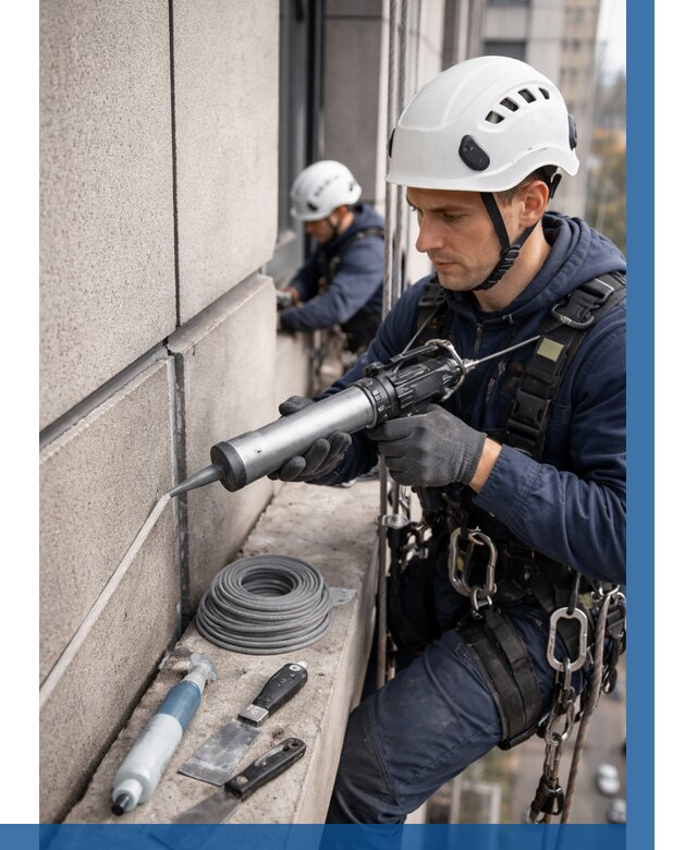 Герметизация деформационных швов фасада в Тулуне от 755 | ВЫСОТНИК-Тлн