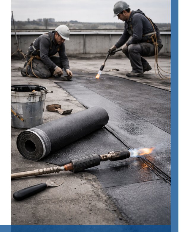 Ремонт рулонной кровли в Тулуне от 701 р. | ВЫСОТНИК-Тлн