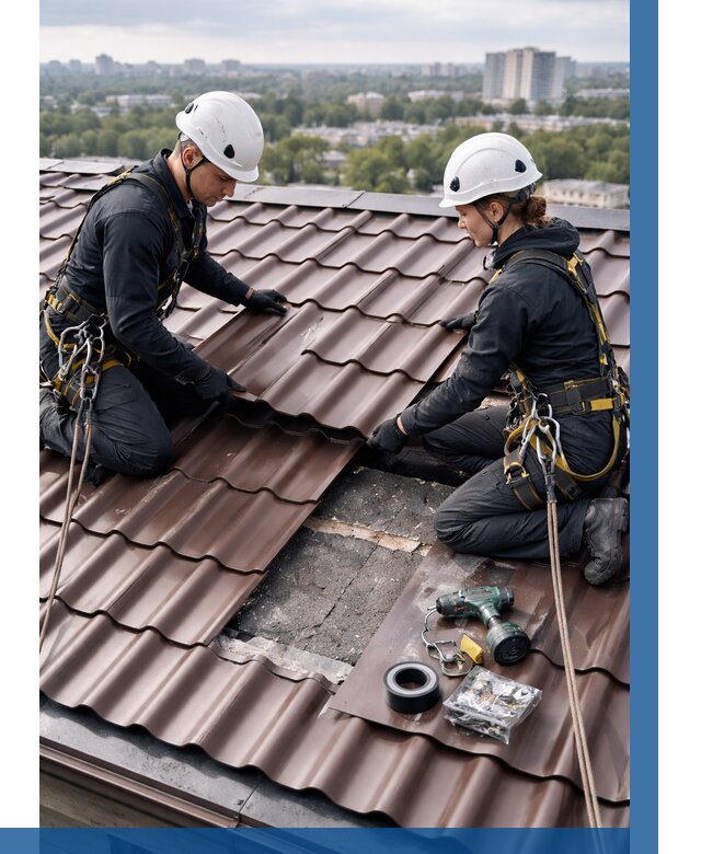 Ремонт металлочерепицы на крыше в Тулуне от 971 р. | ВЫСОТНИК-Тлн