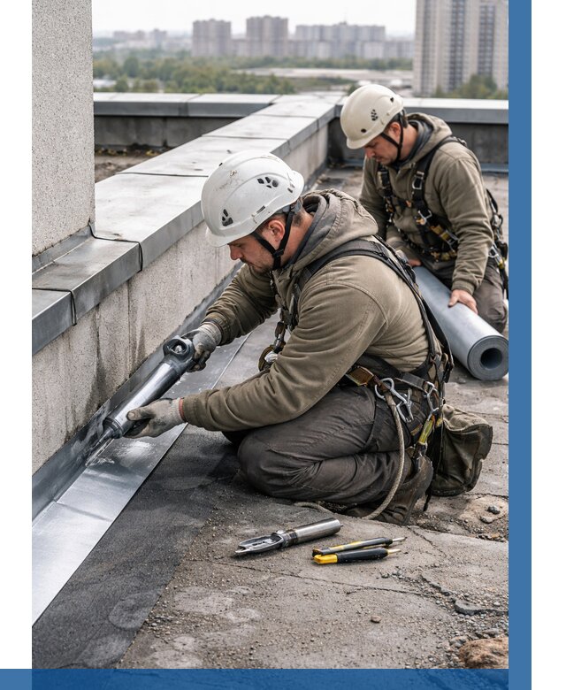 Ремонт кровельных примыканий в Тулуне от 1295 р. | ВЫСОТНИК-Тлн