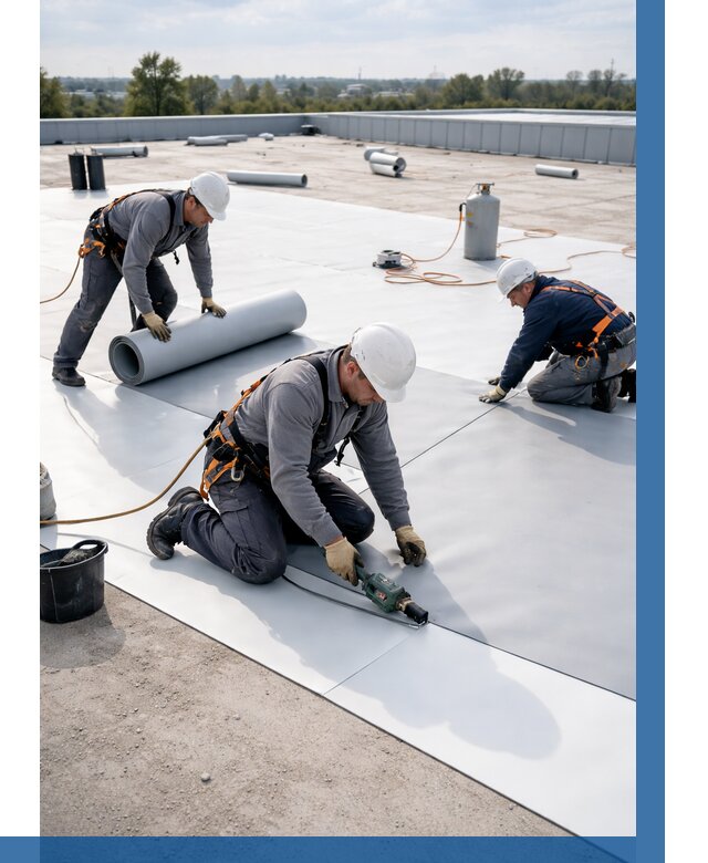 Монтаж мембранной кровли под ключ в Тулуне от 1295 р. | ВЫСОТНИК-Тлн