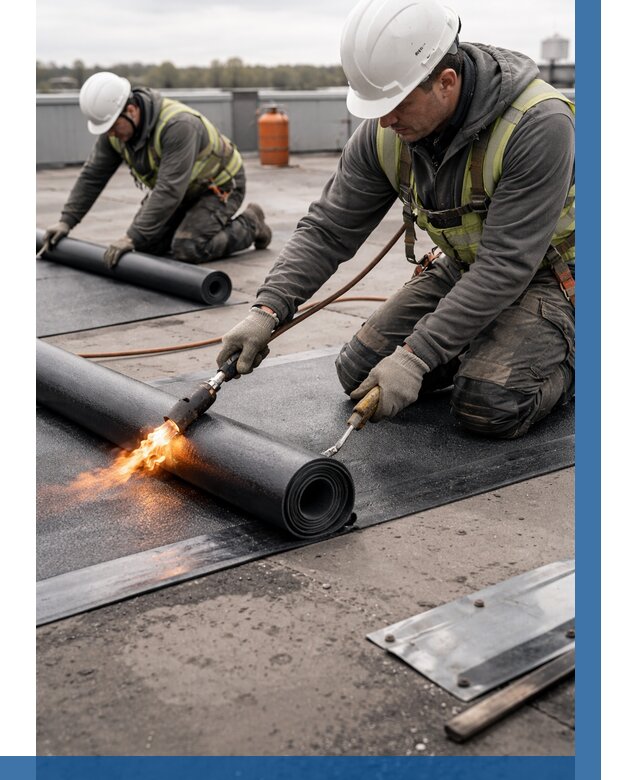 Монтаж наплавляемой кровли в Тулуне от 917 р. — ВЫСОТНИК-Тлн