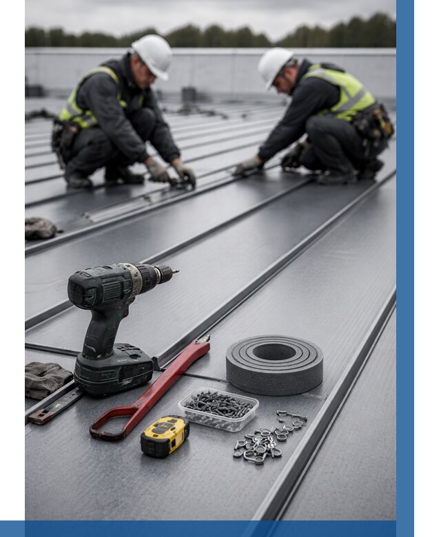 Монтаж фальцевой кровли в Тулуне от 1942 р. | ВЫСОТНИК-Тлн