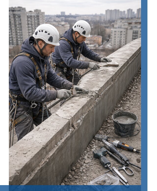 Ремонт парапета на кровле в Тулуне от 1619 р. | ВЫСОТНИК-Тлн