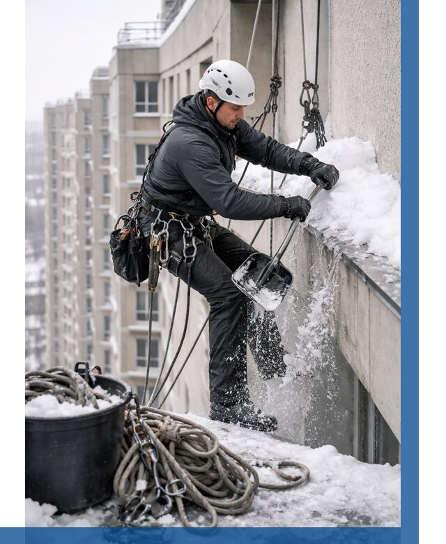 Очистка карнизов от снега в Тулуне от 324 р. | ВЫСОТНИК-Тлн