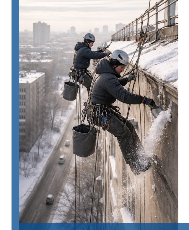 Очистка карнизов от снега в Тулуне профессионально и безопасно