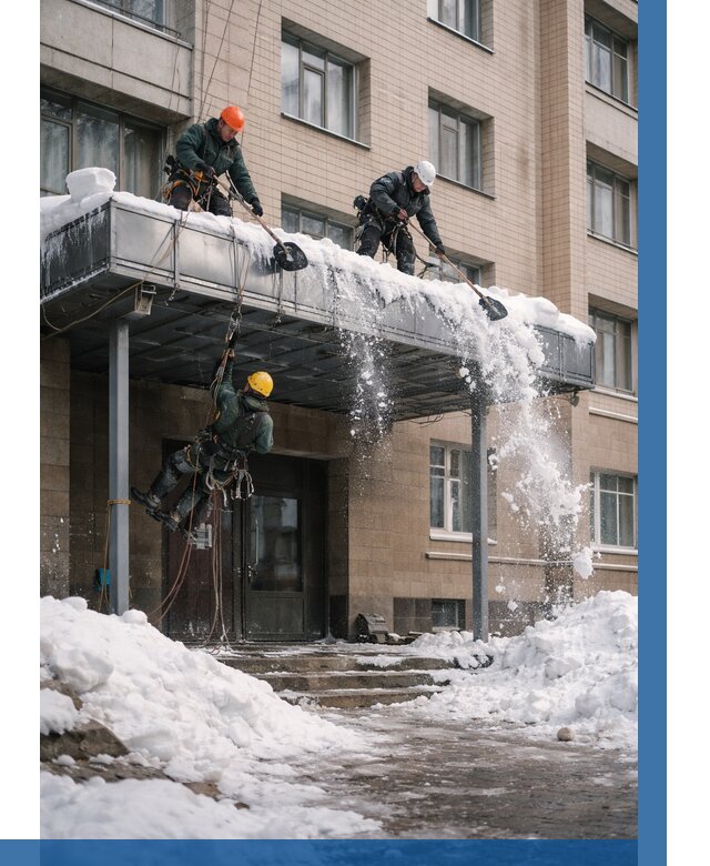 Очистка козырьков от снега в Тулуне от 3777 р. | ВЫСОТНИК-Тлн