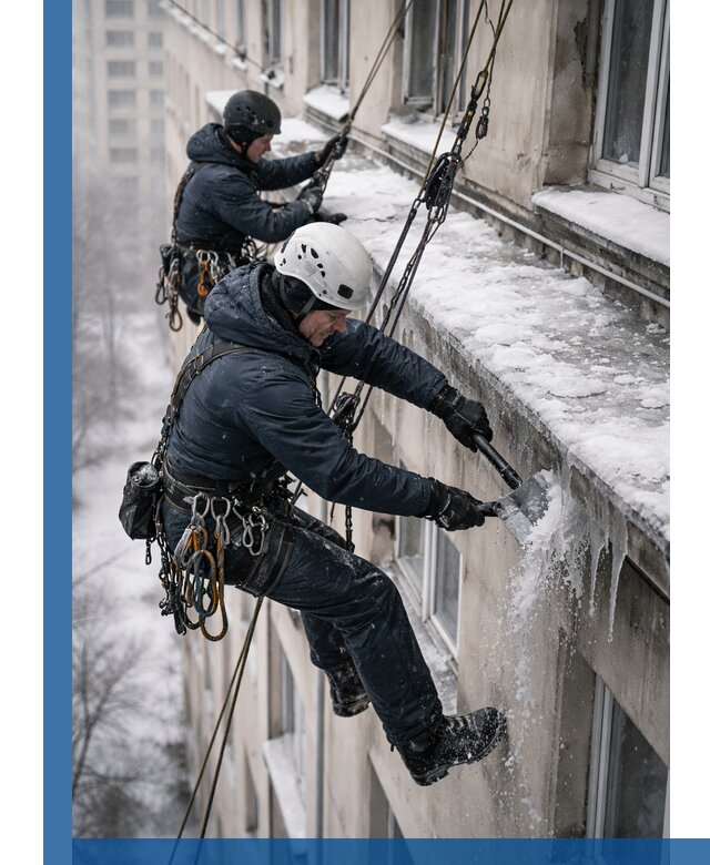 Удаление наледи и сосулек с карнизов в Тулуне профессионально