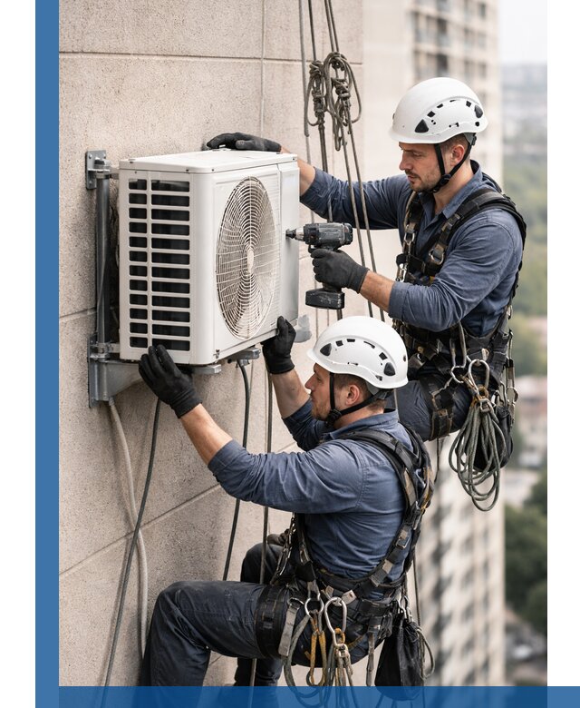 Монтаж внешнего блока кондиционера в Тулуне установка и крепление