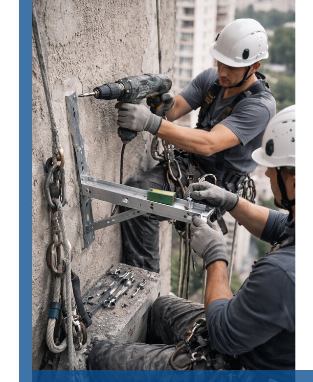 Установка кронштейнов кондиционера и крепежа в Тулуне