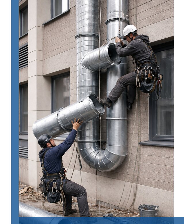 Монтаж фасадных воздуховодов в Тулуне с герметизацией и крепежом