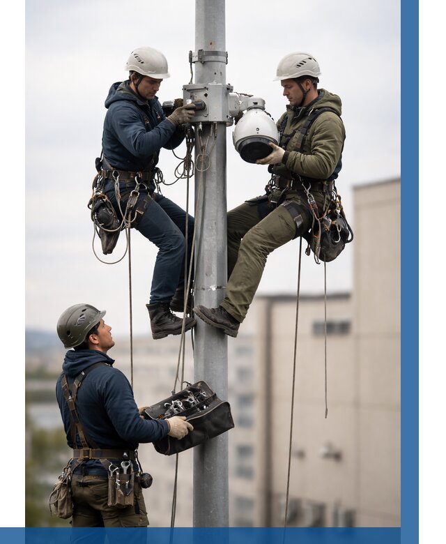 Установка видеокамер на мачте в Тулуне от 9172 р. | ВЫСОТНИК-Тлн