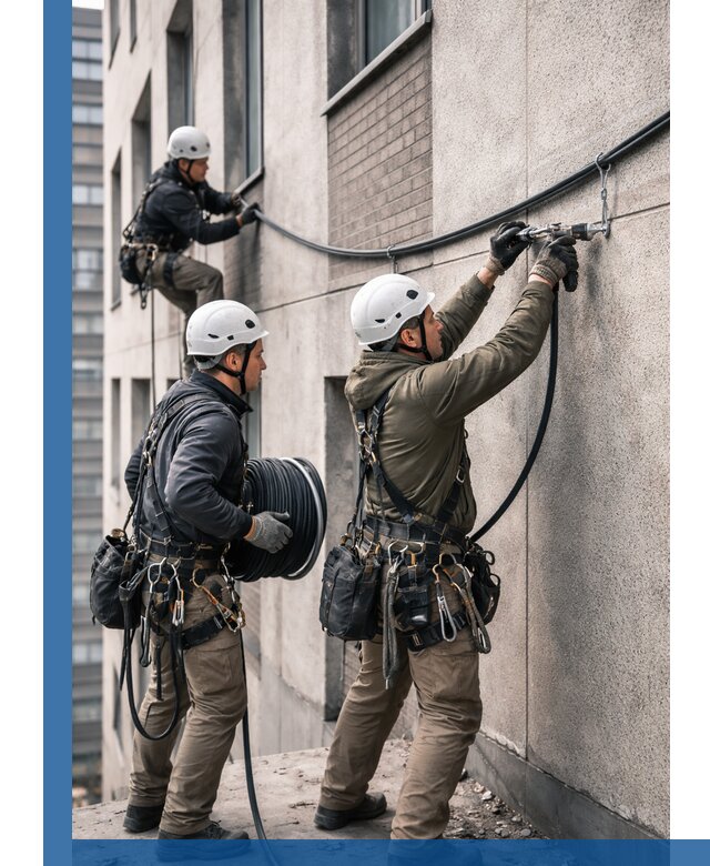 Прокладка кабеля по фасаду в Тулуне, профессиональный монтаж