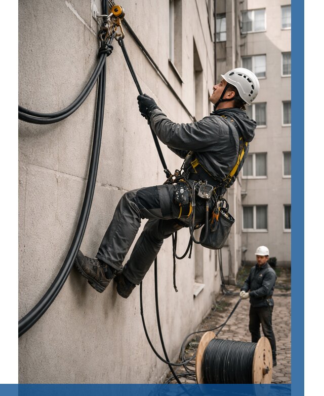 Протяжка кабеля питания на высоте в Тулуне от 486 р. | ВЫСОТНИК-Тлн