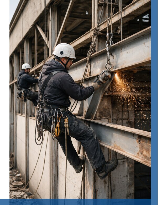 Демонтаж металлоконструкций на высоте в Тулуне от 7014р. |ВЫСОТНИК-Тлн