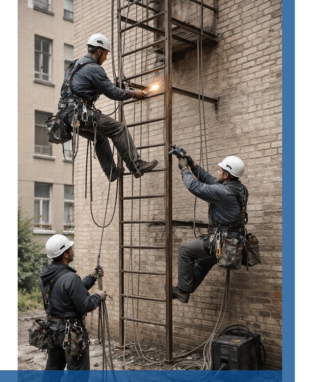 Ремонт пожарной лестницы в Тулуне от 8093 р. | ВЫСОТНИК-Тлн