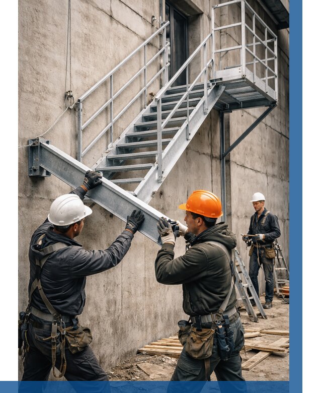 Монтаж металлических лестниц в Тулуне от 16185 р. | ВЫСОТНИК-Тлн