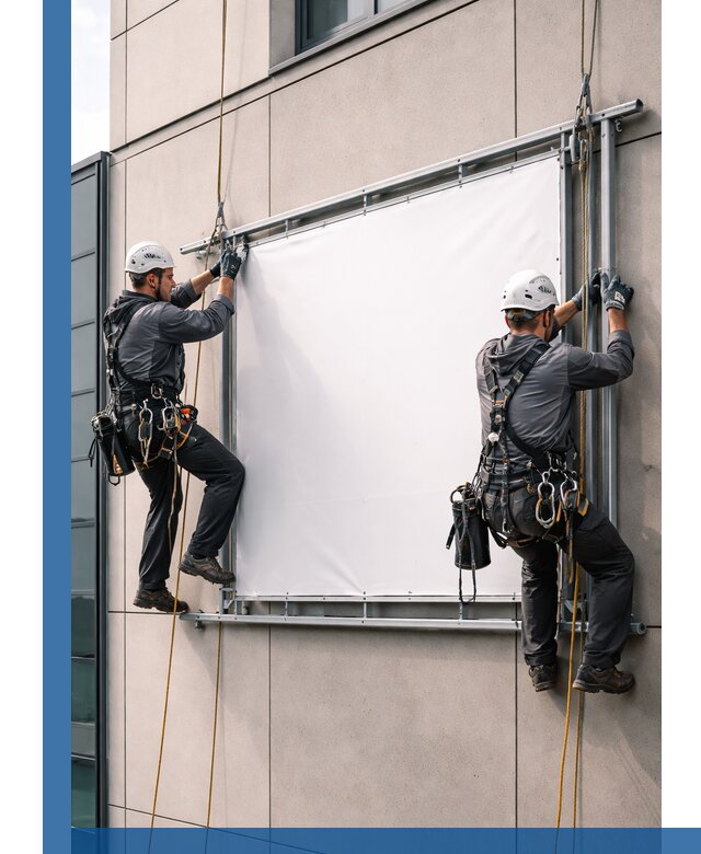 Монтаж наружной рекламной вывески в Тулуне под ключ
