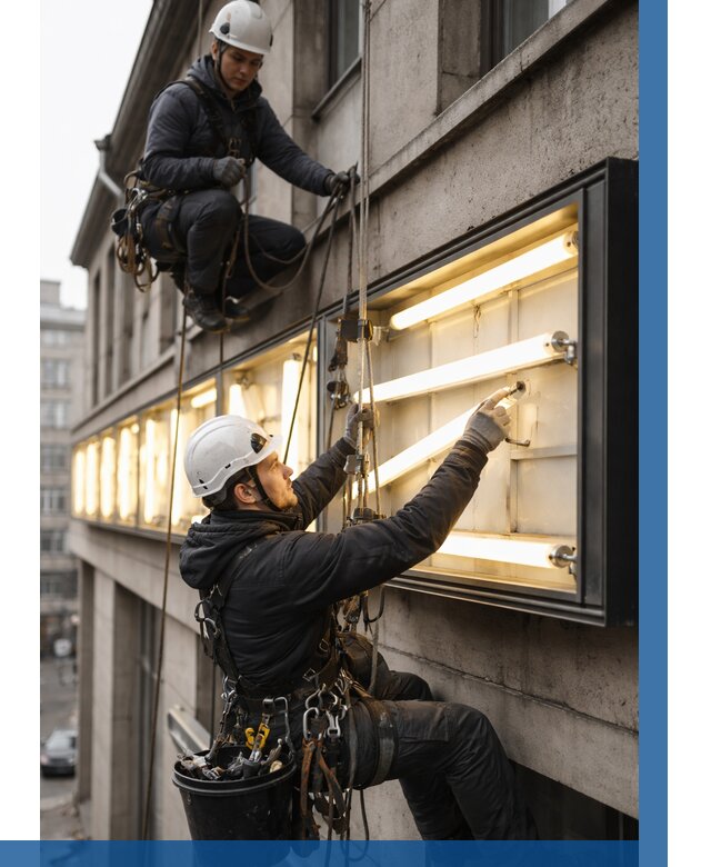 Замена ламп в вывеске в Тулуне под ключ от 3777 р. | ВЫСОТНИК-Тлн