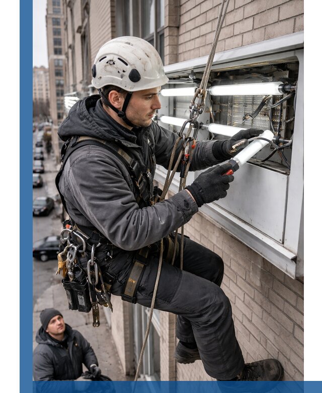 Профессиональная замена ламп в наружной вывеске в Тулуне