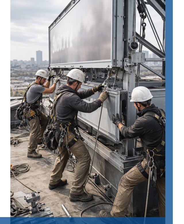 Монтаж крышной рекламной конструкции в Тулуне от 64740 р.|ВЫСОТНИК-Тлн