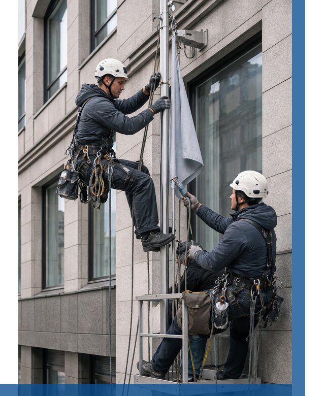 Установка флагов на фасаде в Тулуне от 4856 р. | ВЫСОТНИК-Тлн