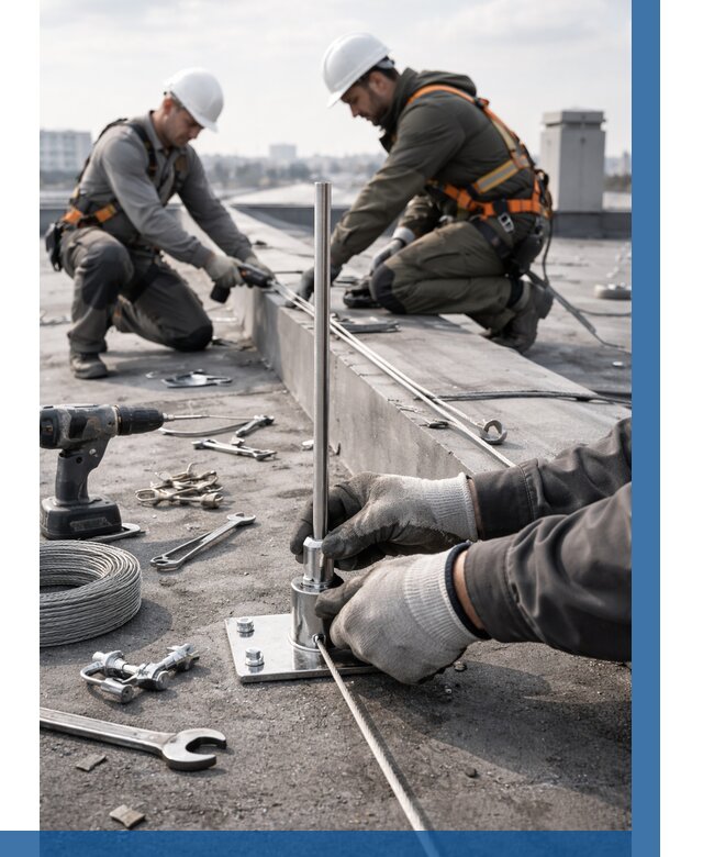 Монтаж молниезащиты на кровле в Тулуне цена от 26975 р. | ВЫСОТНИК-Тлн