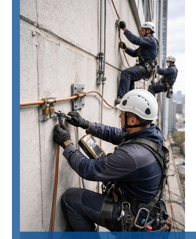 Монтаж системы заземления здания и молниезащиты в Тулуне